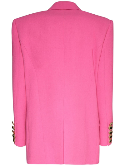 Shop Alexandre Vauthier Bubblegum Pink Wool Blend Blazer In Fuxia