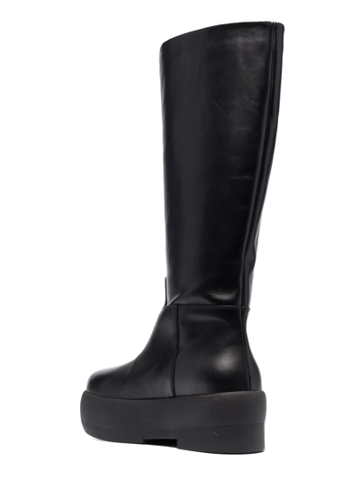 Gia Borghini Black Slip-on Boots With Chunky Sole In Nero