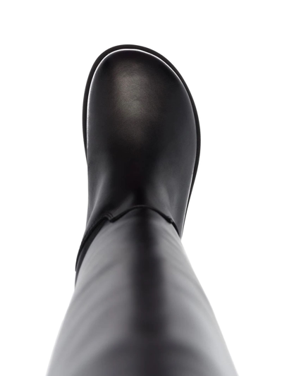 Gia Borghini Black Slip-on Boots With Chunky Sole In Nero