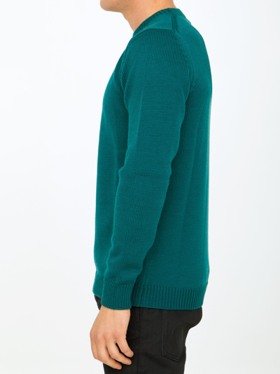 Roberto Collina Green Merino Wool Sweater In Green