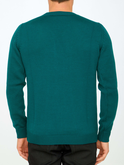 Shop Roberto Collina Green Merino Wool Sweater