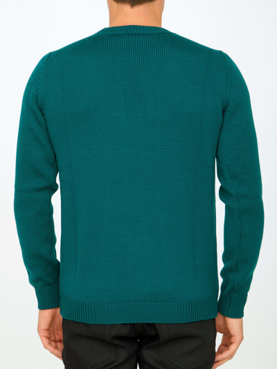 Roberto Collina Green Merino Wool Sweater In Green