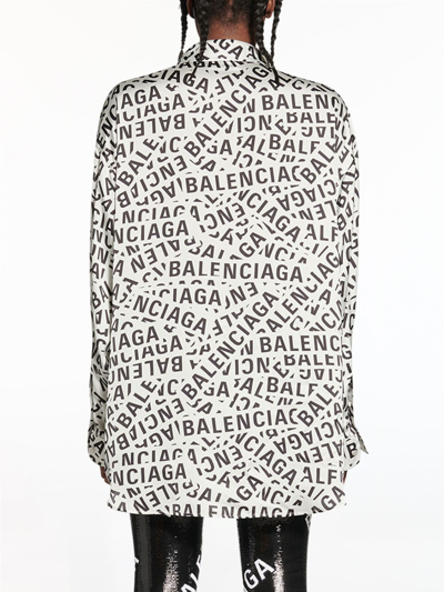 Shop Balenciaga Logo Strips Shirt In White