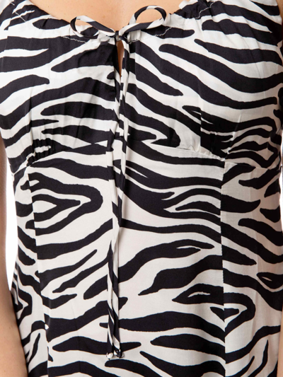Mc2 Saint Barth Zebra Print Short Dress In White