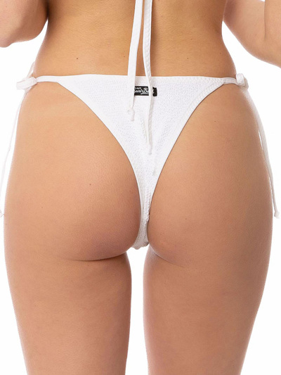 Shop Mc2 Saint Barth Woman Crinkle Cheeky Swim Briefs In White