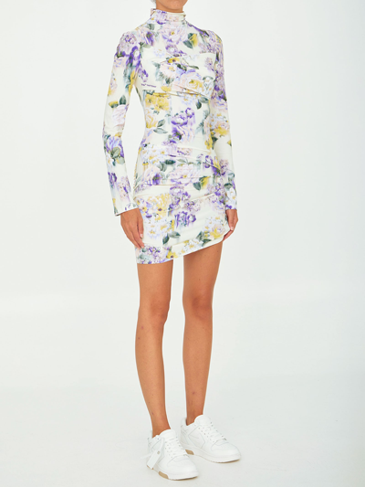 Shop Off-white Second-skin Floral Dress