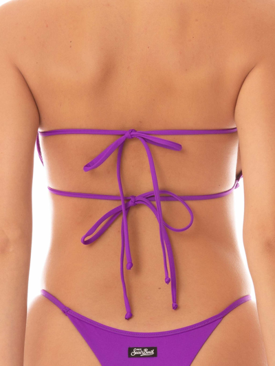 Mc2 Saint Barth Woman Purple Bandeau Top Swimsuit In Purple