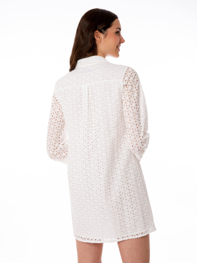 Shop Mc2 Saint Barth Woman White Sangallo Shirt Mini Dress