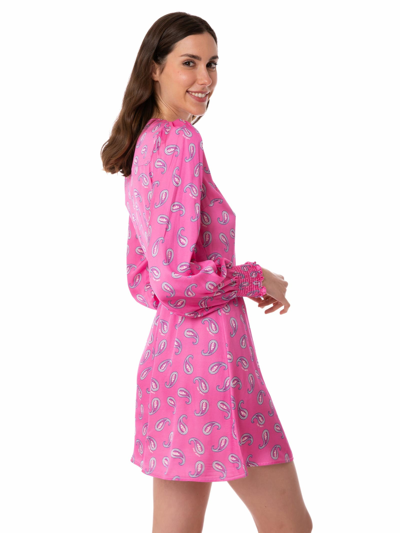 Mc2 Saint Barth Short Dress With Paisley Print In Pink
