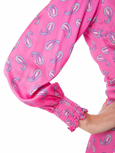 Mc2 Saint Barth Short Dress With Paisley Print In Pink