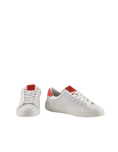 Shop Msgm Mens White / Red Sneakers