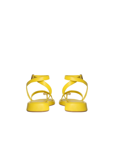 Shop Gia Borghini Rosie 18 Gia/rhw Leather Sandal In Yellow
