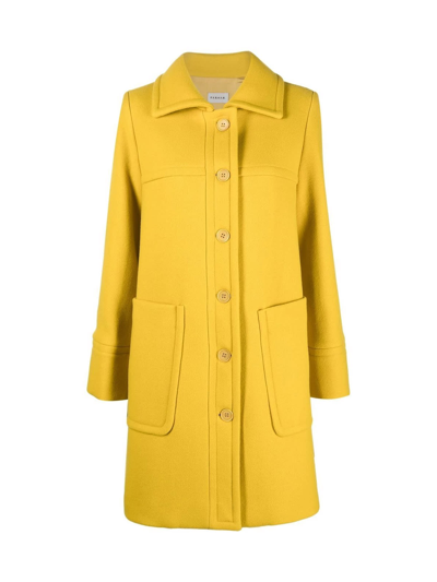 Shop P.a.r.o.s.h Single Breasted Coat In Mustard
