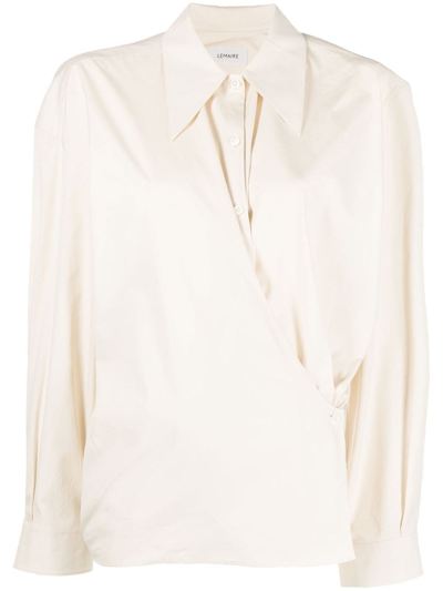 Shop Lemaire Twisted Shirt In Light Cram