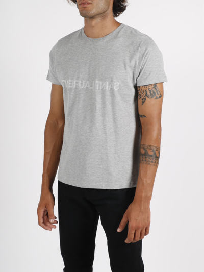 Shop Saint Laurent Reverse T-shirt In Grey