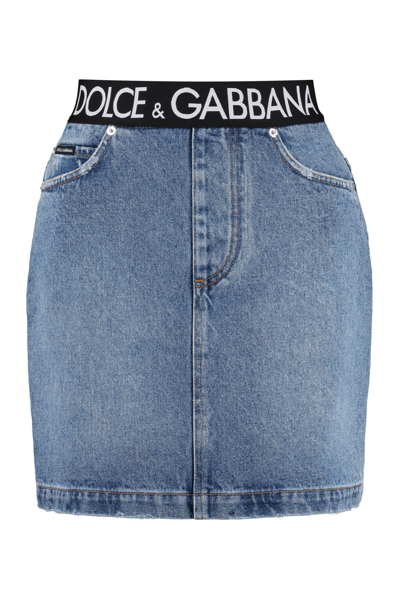 Shop Dolce & Gabbana Denim Mini Skirt