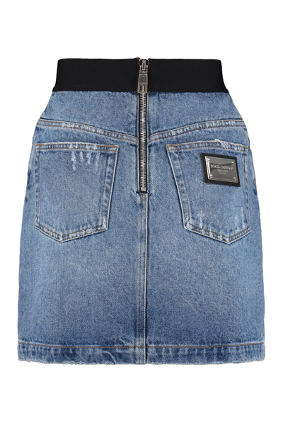 Shop Dolce & Gabbana Denim Mini Skirt