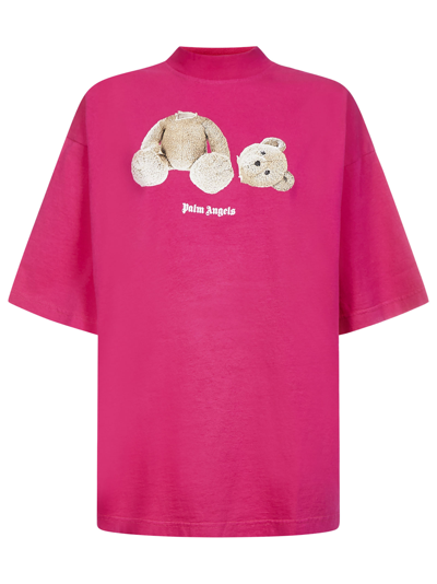 Shop Palm Angels T-shirt In Fuxia