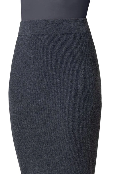 Shop Akris Punto Ribbed Virgin Wool & Cashmere Midi Skirt In Slate