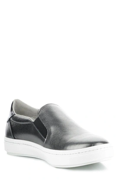 Shop Bos. & Co. Chuska Slip-on Sneaker In Nickel/ Grey Metallic/ Patent