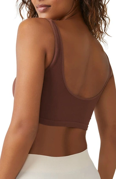 Wide Eyed Seamless Corset Bralette In Brown