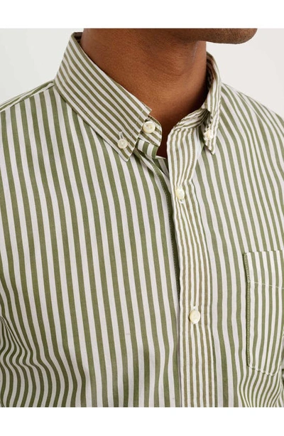 Shop Alex Mill Stripe Poplin Button-down Shirt In Olive