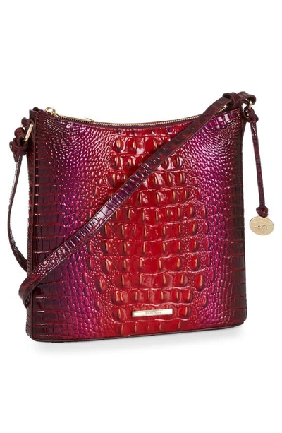 Shop Brahmin Katie Croc Embossed Leather Crossbody Bag In Ruby Ombre Melbourne