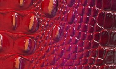 Shop Brahmin Katie Croc Embossed Leather Crossbody Bag In Ruby Ombre Melbourne