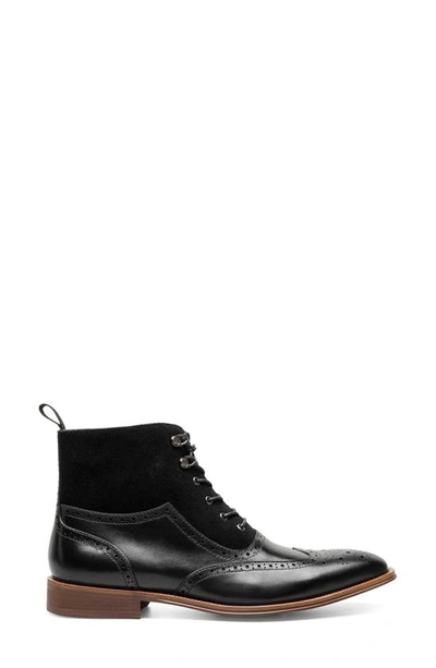 Shop Stacy Adams Malone Wingtip Boot In Black