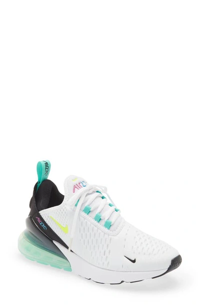 Shop Nike Kids' Air Max 270 Sneaker In White/ Volt/ Black/ Blue