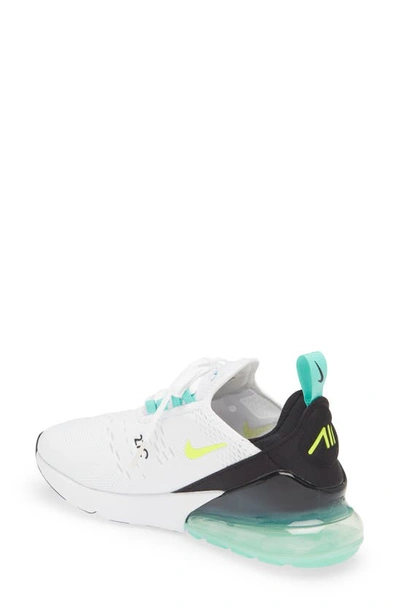 Shop Nike Kids' Air Max 270 Sneaker In White/ Volt/ Black/ Blue