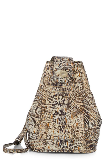 Brahmin Allie Croc Embosssed Leather Bucket Bag In Elope
