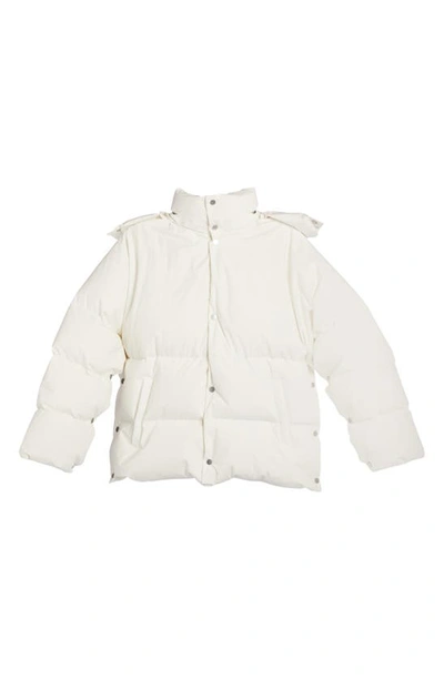 Shop Bottega Veneta Frosted Cotton Poplin Puffer Jacket In Chalk