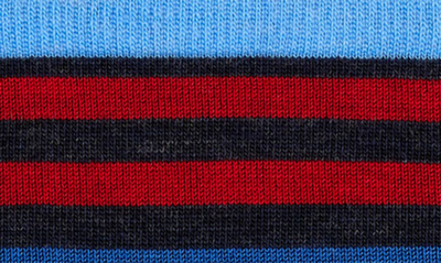 Shop Falke Tinted Stripe Wool Blend Crew Socks In Dark Sapphire-scarlet