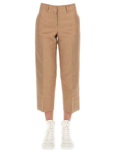 S Max Mara Desert Straight-leg Mid-rise Cotton-poplin Trousers In Beige
