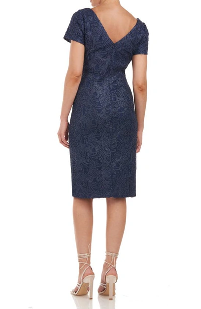 Js Collections Women's Scarlet Boat-neck Embellished Dress In Navy