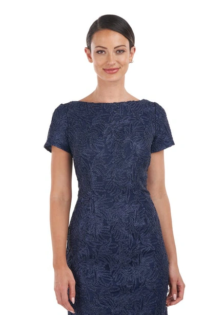 Js Collections Women's Scarlet Boat-neck Embellished Dress In Navy