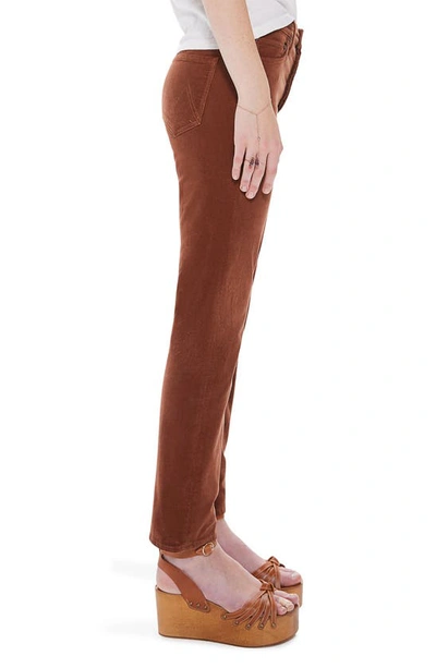 Shop Mother The Tomcat Ankle Straight Leg Corduroy Pants In Friar Brown