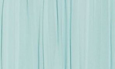 Shop Self-portrait Cutout Lace Trim Chiffon Minidress In Light Blue