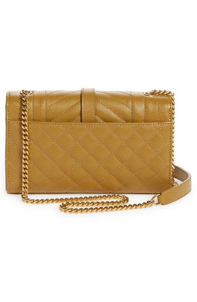 Shop Saint Laurent Small Envelope Calfskin Leather Shoulder Bag In 3331 Golden