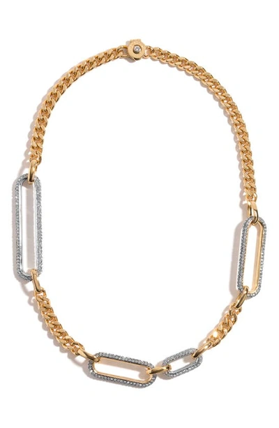 Shop Demarson Jinx Pavè Crystal Chain Necklace In Gold/ Pave Crystal