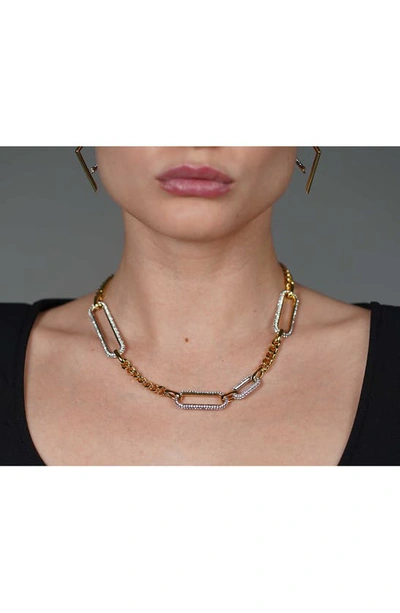 Shop Demarson Jinx Pavè Crystal Chain Necklace In Gold/ Pave Crystal