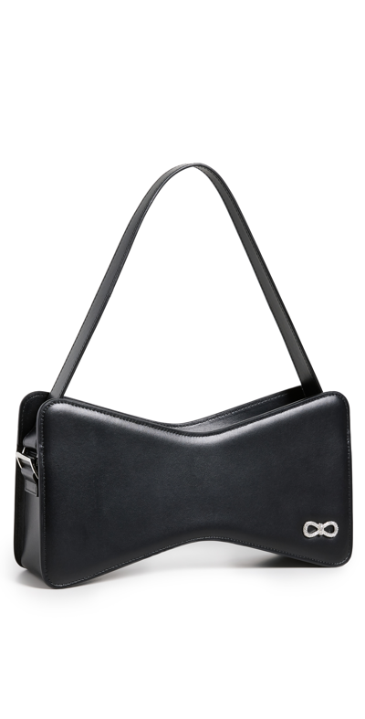 Shop Mach & Mach Bow Baguette Bag In Black