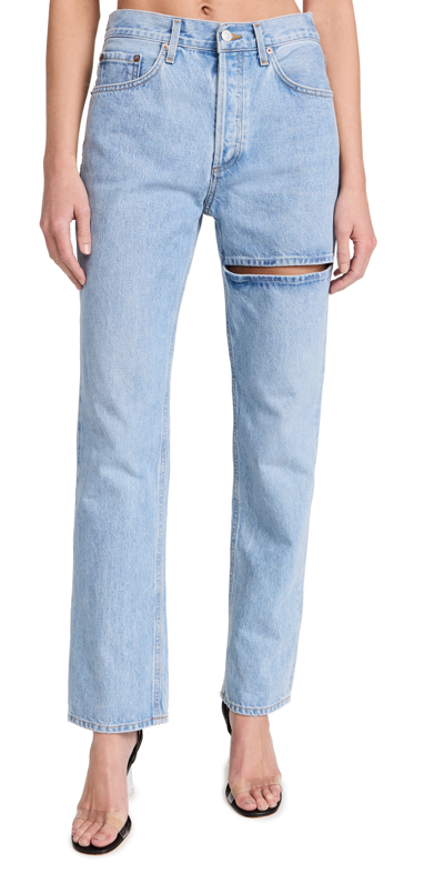 Agolde Lana Straight-leg Jeans With Slice Detail In Clash | ModeSens