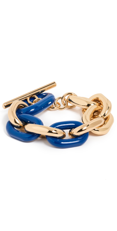 Shop Paco Rabanne Xl Link Bracelet In M438 Bleu/gold