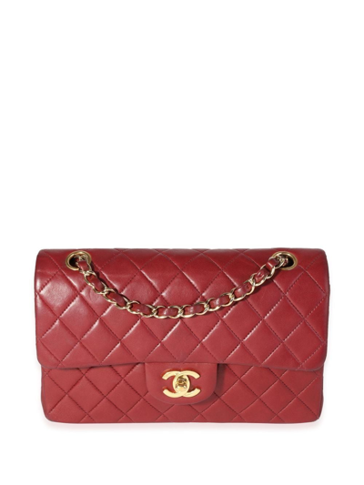 Pre-owned Chanel 2000-2002 Double Flap Shoulder Bag In Red