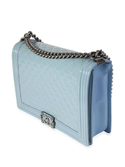 Pre-owned Chanel Large Boy Shoulder Bag In Blue