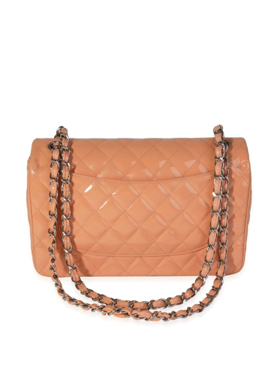 Pre-owned Chanel Double Flap Jumbo Shoulder Bag In Orange