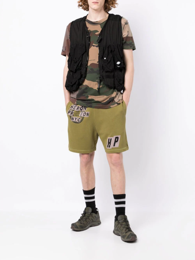 Shop Heron Preston Logo-print Track Shorts In Green