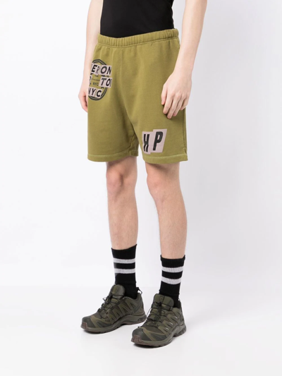 Shop Heron Preston Logo-print Track Shorts In Green